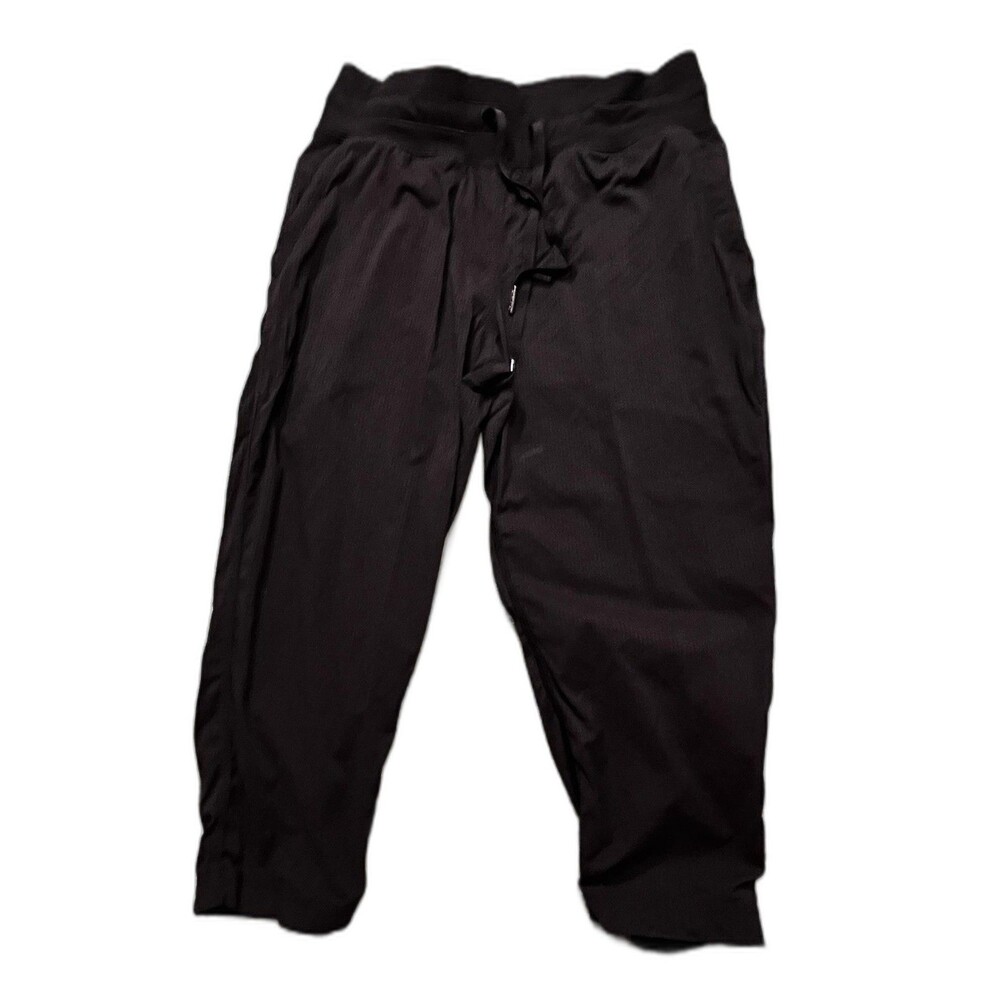 Lululemon Dance Studio Crop Pants 4 Black Drawstring Waist Tapered Yoga Pockets